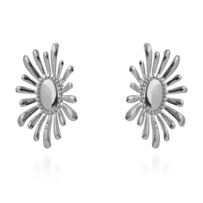 Σκουλαρίκια καρφωτά λουλούδια Mar and Mar Clodia (Silver) από ανοξείδωτο ατσάλι