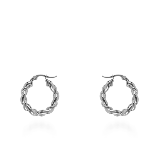 Σκουλαρίκια κρίκοι Mar and Mar Villy (Silver) από ανοξείδωτο ατσάλι
