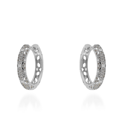 Σκουλαρίκια κρίκοι με ζιργκόν Mar and Mar Theliny (Silver)