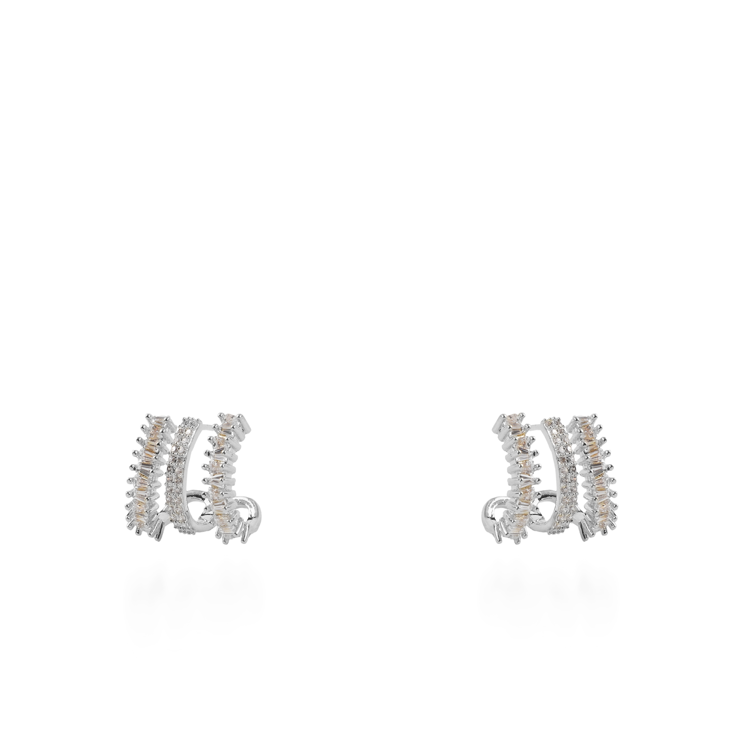Σκουλαρίκια καρφωτά με ζιργκόν Mar and Mar Elestria (Silver)