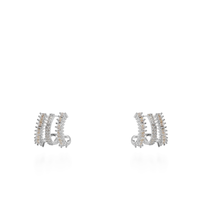 Σκουλαρίκια καρφωτά με ζιργκόν Mar and Mar Elestria (Silver)