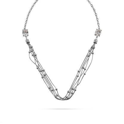 Κολιέ με πέτρες ζιργκόν Mar and Mar Eloria (Silver) από ανοξείδωτο ατσάλι