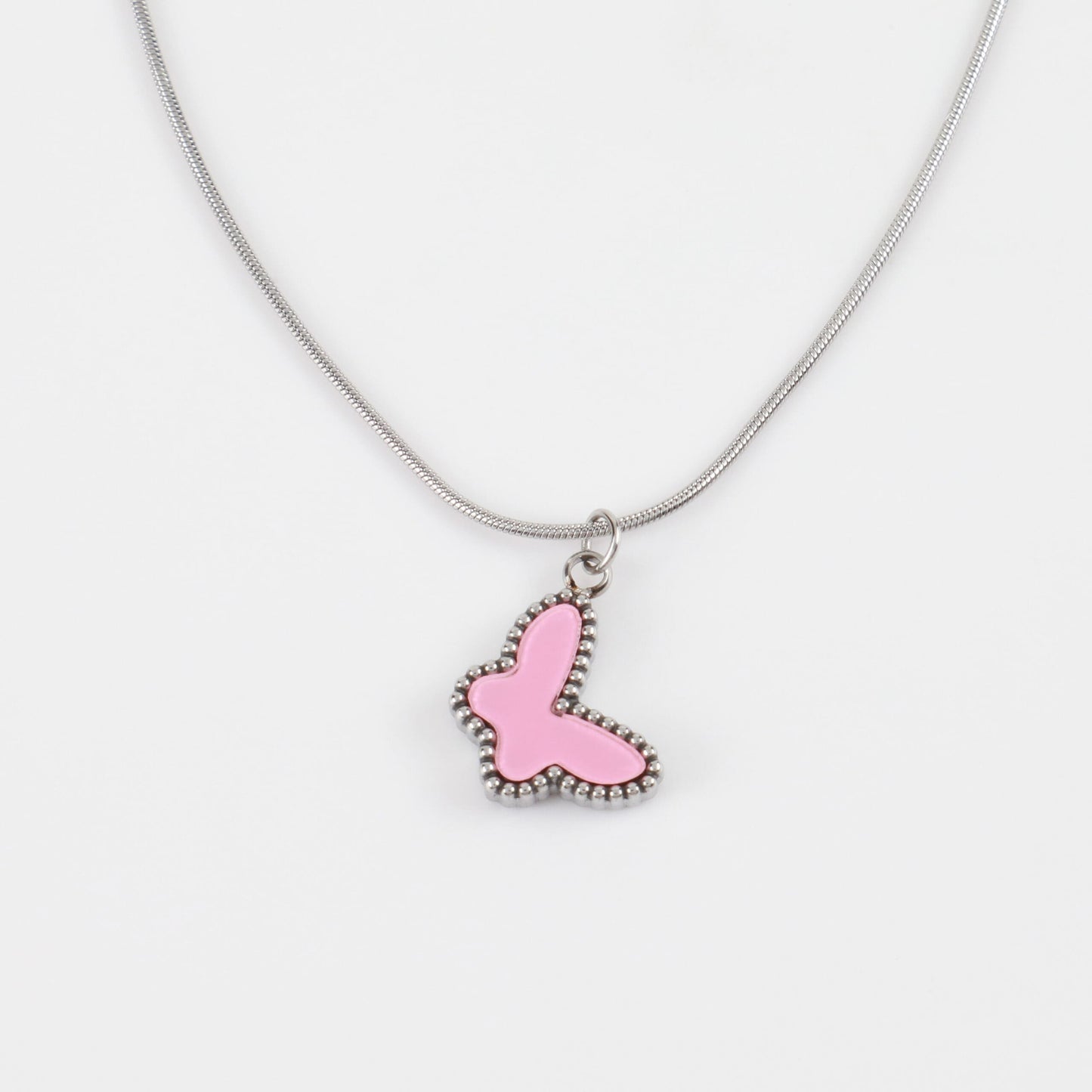 Παιδικό κολιέ με πεταλούδα Mar &amp; Mar Pink Butterfly Kids από ανοξείδωτο ατσάλι