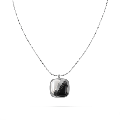Κολιέ με πέτρα όνυχα και πέρλα Mar and Mar Xylda (Silver) από ανοξείδωτο ατσάλι