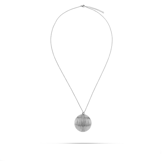 Κολιέ με στρόγγυλο μενταγιόν Mar and Mar Galsira (Silver) από ανοξείδωτο ατσάλι