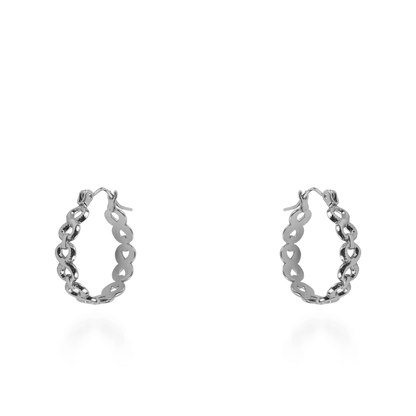 Σκουλαρίκια κρίκοι Mar and Mar Infinity (Silver) από ανοξείδωτο ατσάλι