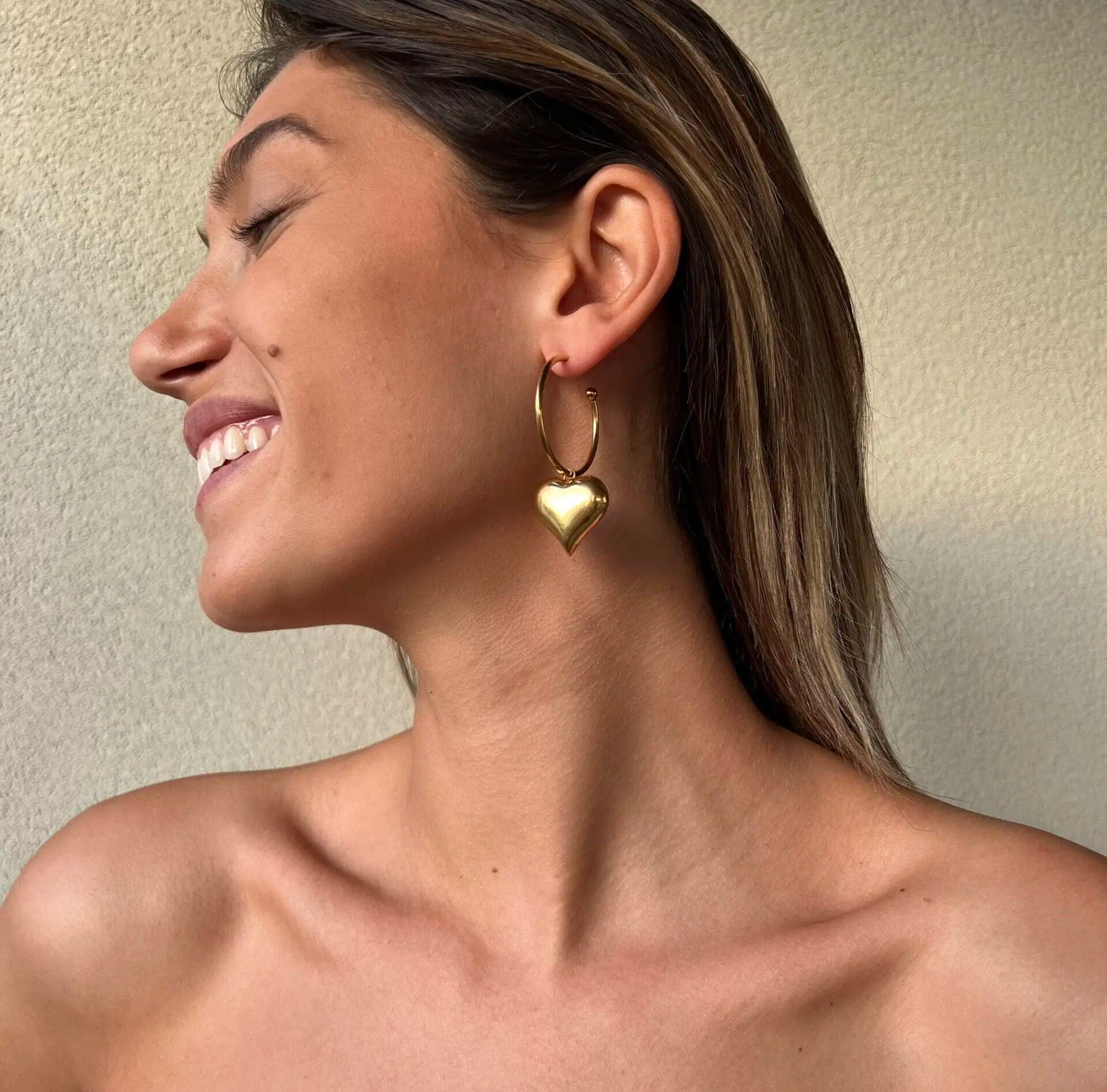 Σκουλαρίκια κρεμαστά καρδιά Mar & Mar Donetta Earrings από ανοξείδωτο ατσάλι