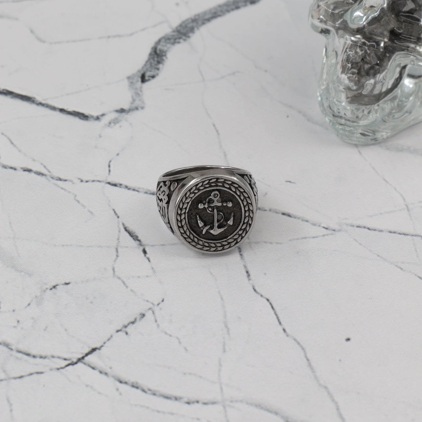 Ανδρικό δαχτυλίδι με άγκυρα Mar & Mar Anchor III από ανοξείδωτο ατσάλι