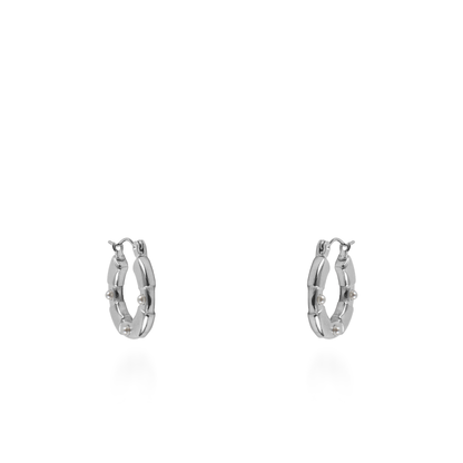 Σκουλαρίκια κρίκοι με πέρλες Mar and Mar Ersa (Silver) από ανοξείδωτο ατσάλι