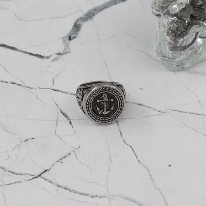 Ανδρικό δαχτυλίδι με άγκυρα Mar & Mar Anchor III από ανοξείδωτο ατσάλι