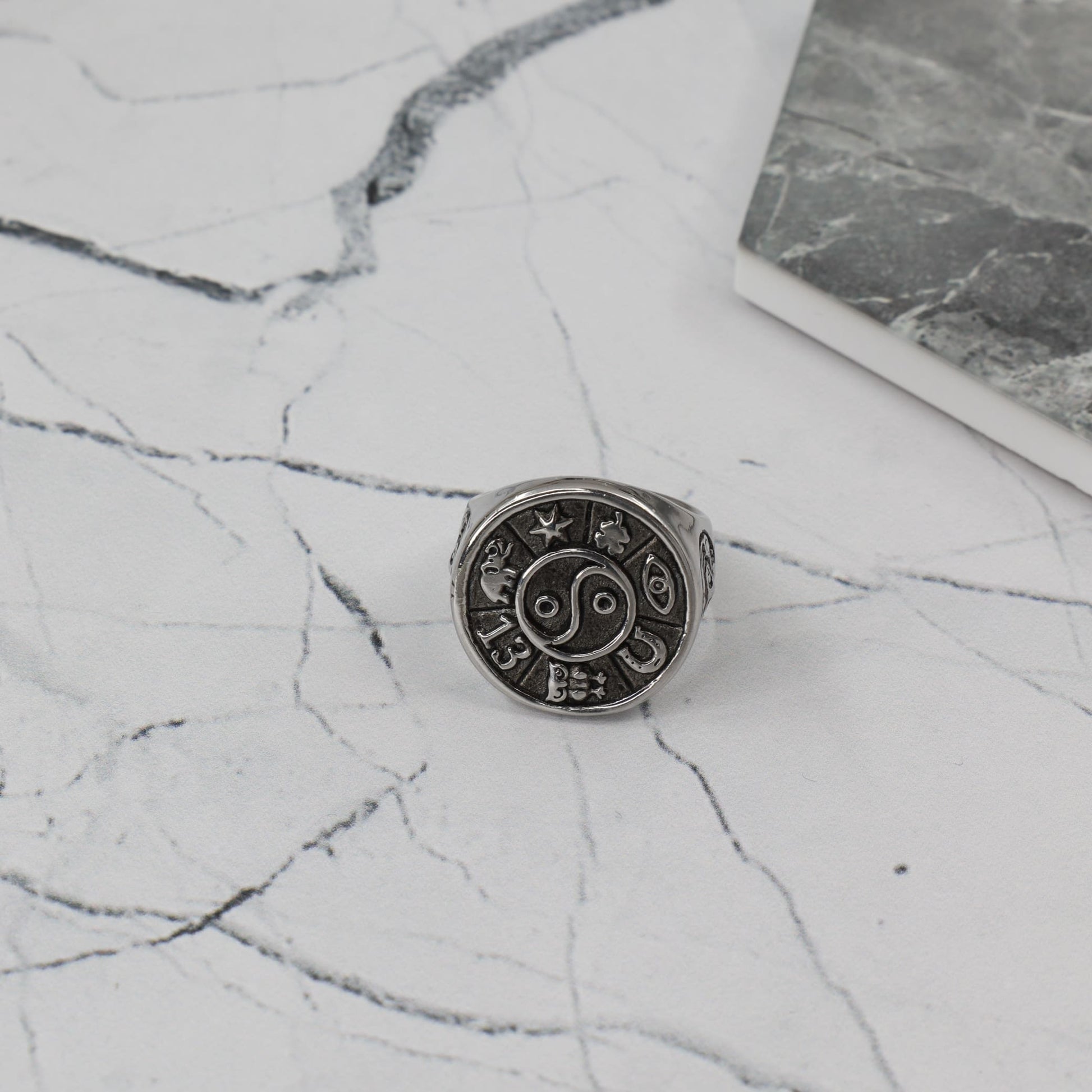 Ανδρικό δαχτυλίδι Mar & Mar Yin Yang Zodiac από ανοξείδωτο ατσάλι
