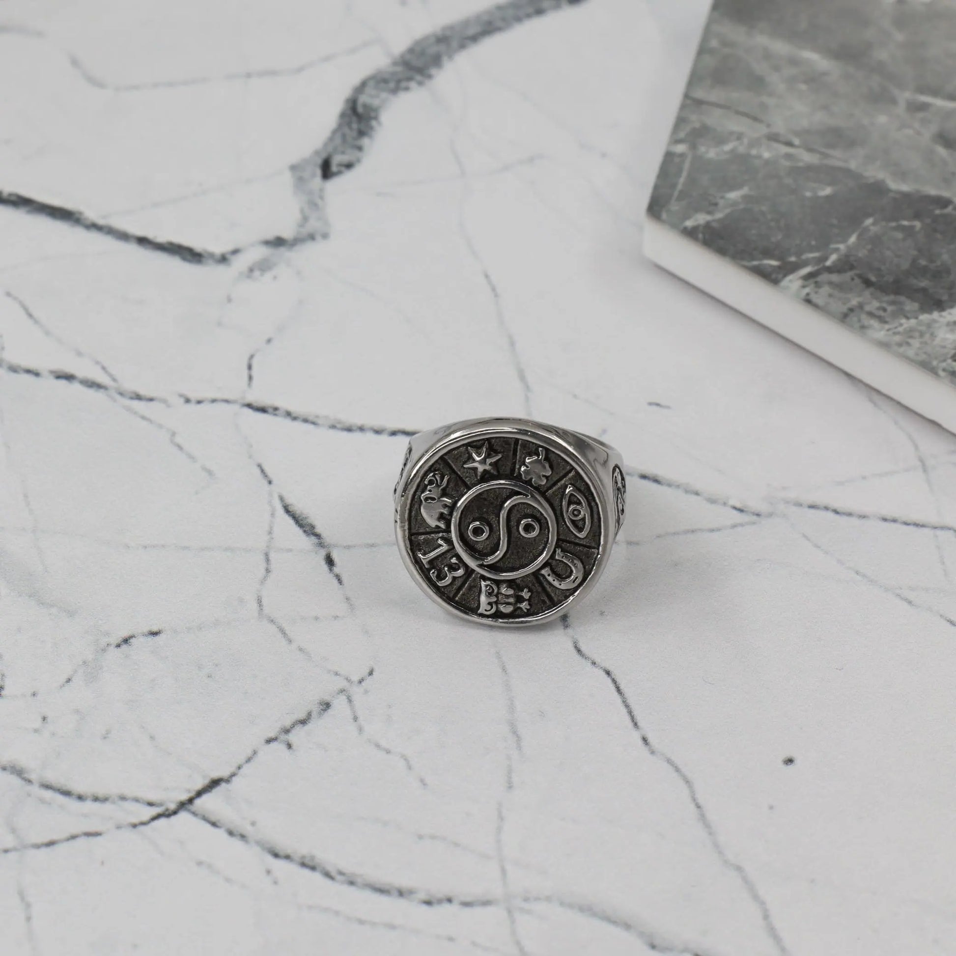 Ανδρικό δαχτυλίδι Mar & Mar Yin Yang Zodiac από ανοξείδωτο ατσάλι