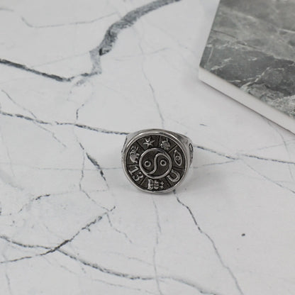Ανδρικό δαχτυλίδι Mar & Mar Yin Yang Zodiac από ανοξείδωτο ατσάλι
