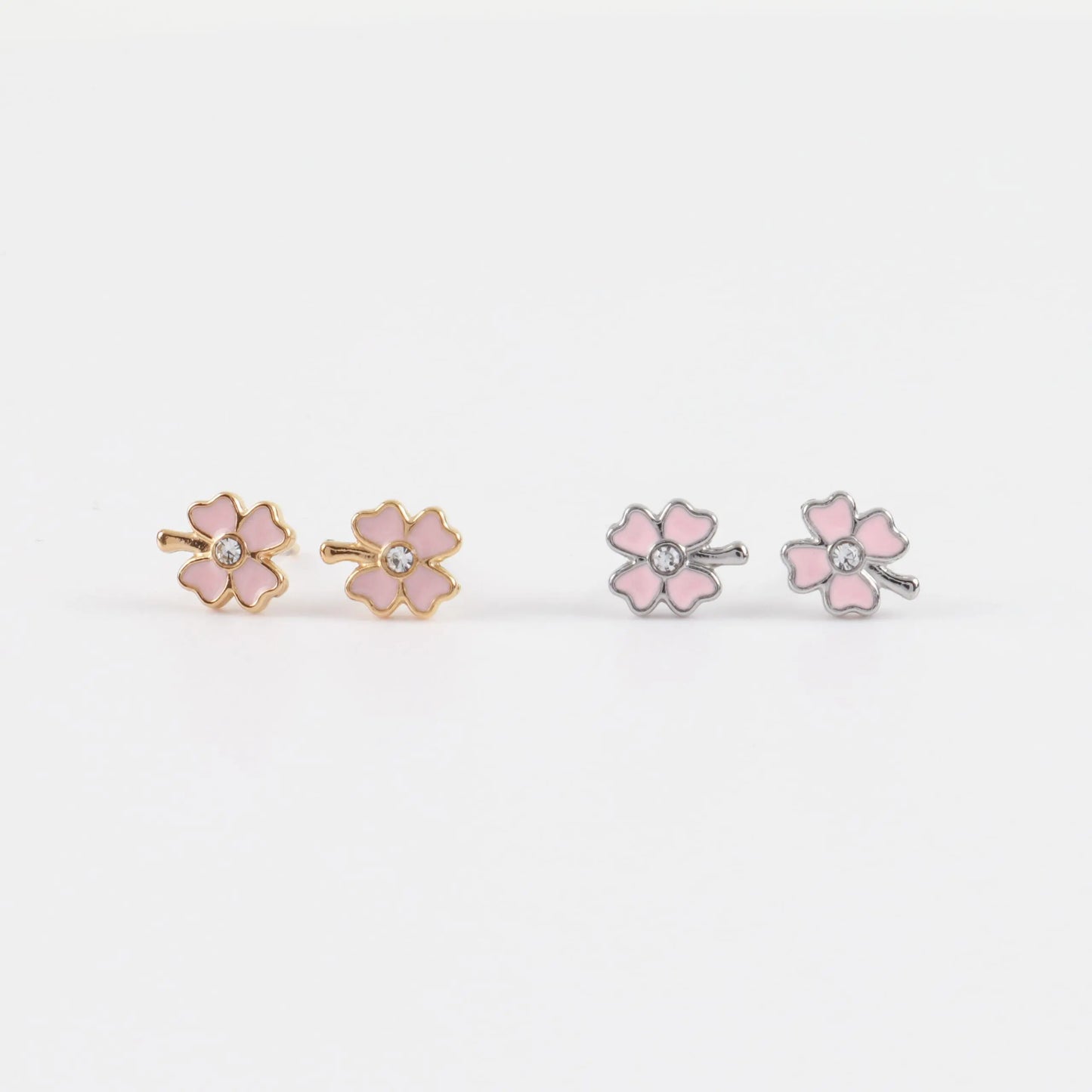 Παιδικά σκουλαρίκια καρφωτά με ζιργκόν Mar &amp; Mar Lucky Clover Kids από ανοξείδωτο ατσάλι