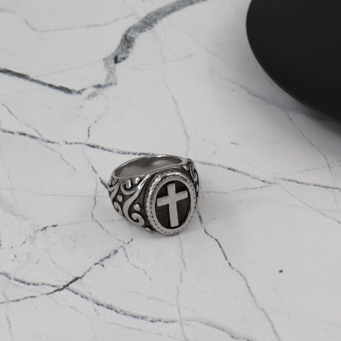 Ανδρικό δαχτυλίδι με σταυρό Mar & Mar Cross IV από ανοξείδωτο ατσάλι