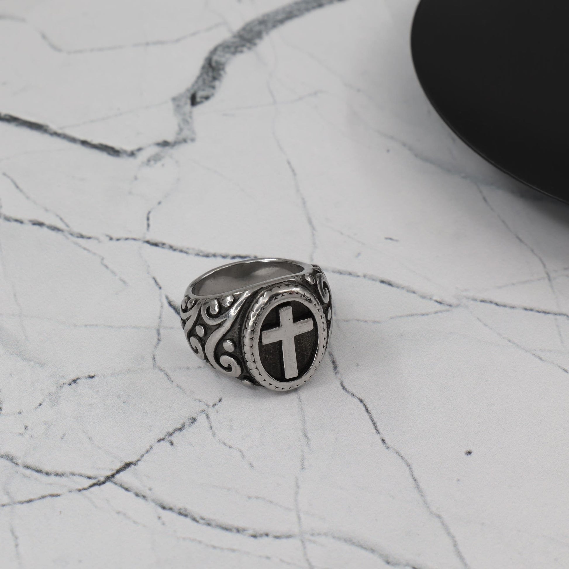 Ανδρικό δαχτυλίδι με σταυρό Mar & Mar Cross IV από ανοξείδωτο ατσάλι