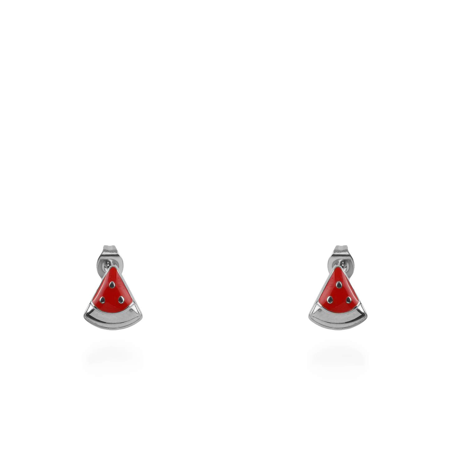 Σκουλαρίκια καρφωτά καρπούζι Mar and Mar Watermelon (Silver) από ανοξείδωτο ατσάλι
