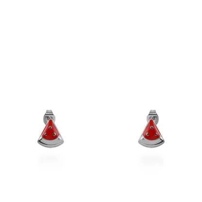 Σκουλαρίκια καρφωτά καρπούζι Mar and Mar Watermelon (Silver) από ανοξείδωτο ατσάλι