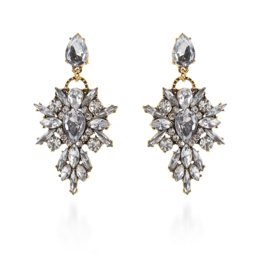 Σκουλαρίκια κρεμαστά καρδιές με πέτρες ζιργκόν Mar and Mar Dahlia