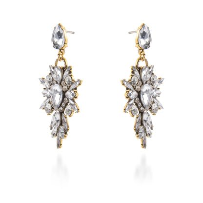 Σκουλαρίκια κρεμαστά καρδιές με πέτρες ζιργκόν Mar and Mar Dahlia