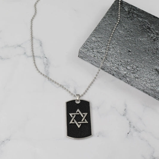 Ανδρικό Κολιέ αστέρι του Δαβίδ Mar and Mar Star of David Tab από ανοξείδωτο ατσάλι