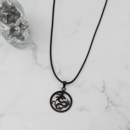 Ανδρικό Κολιέ δράκο Black Dragon