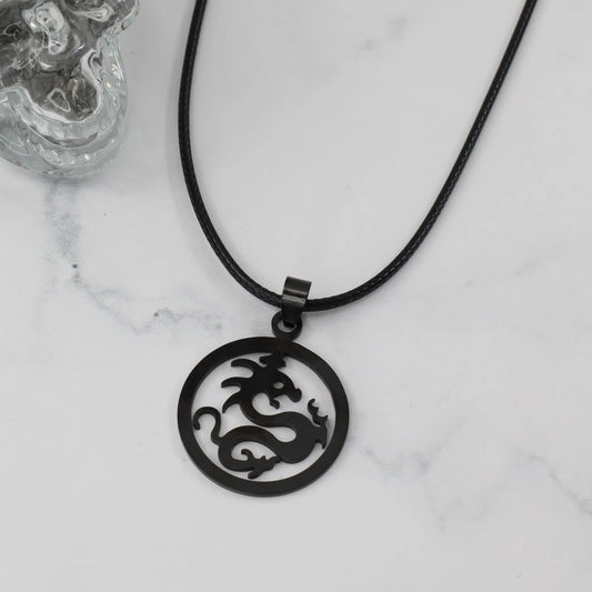 Ανδρικό Κολιέ δράκο Black Dragon