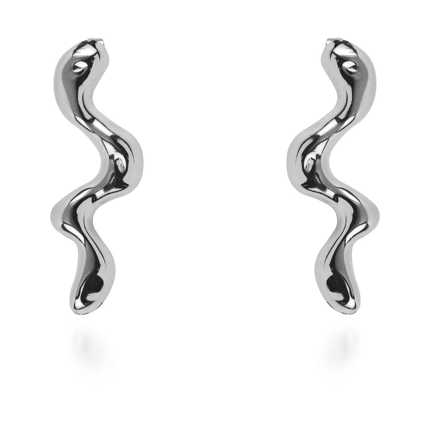Σκουλαρίκια κρεμαστά Mar and Mar Wavie (Silver) από ανοξείδωτο ατσάλι