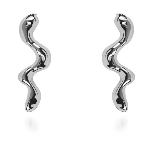 Σκουλαρίκια κρεμαστά Mar and Mar Wavie (Silver) από ανοξείδωτο ατσάλι