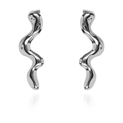 Σκουλαρίκια κρεμαστά Mar and Mar Wavie (Silver) από ανοξείδωτο ατσάλι