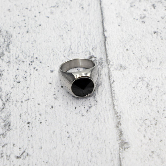Ανδρικό δαχτυλίδι με όνυχα Mar and Mar Onyx I από ανοξείδωτο ατσάλι