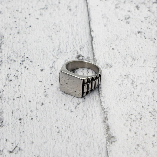 Ανδρικό δαχτυλίδι Mar and Mar Raw από ανοξείδωτο ατσάλι