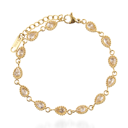 Αλυσίδα χεριού με ζιργκόν Mar and Mar Athena Tear Petite από ανοξείδωτο ατσάλι