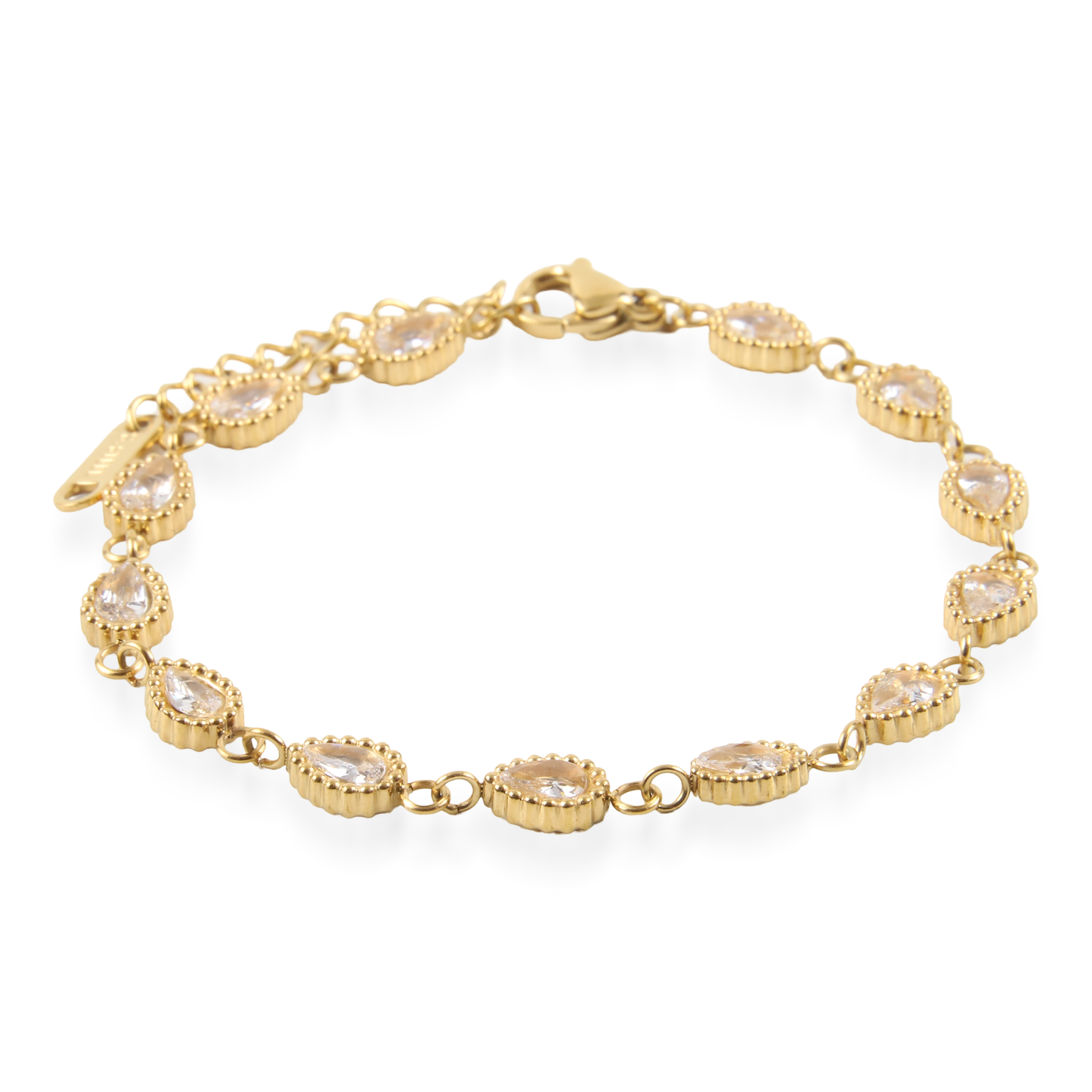 Αλυσίδα χεριού με ζιργκόν Mar and Mar Athena Tear Petite από ανοξείδωτο ατσάλι