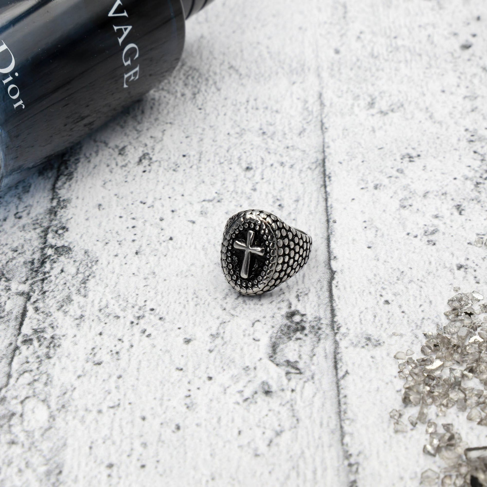 Ανδρικό δαχτυλίδι με σταυρό Mar & Mar Cross III από ανοξείδωτο ατσάλι