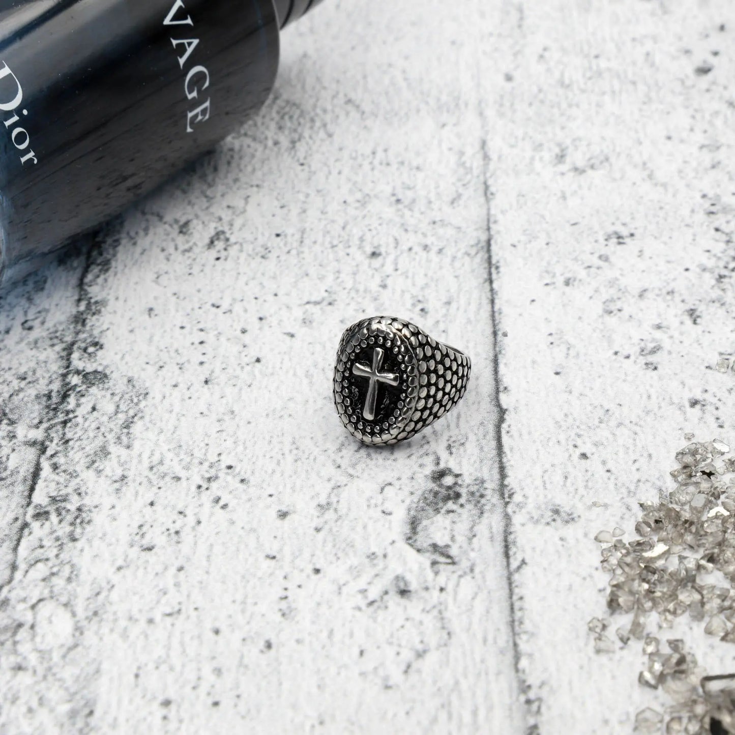 Ανδρικό δαχτυλίδι με σταυρό Mar & Mar Cross III από ανοξείδωτο ατσάλι