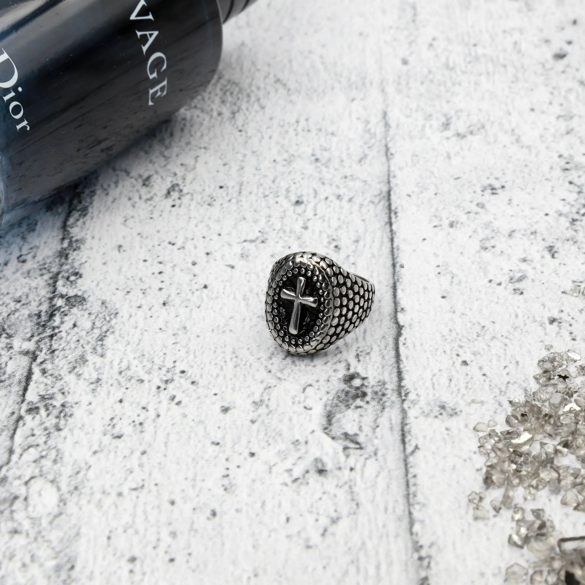 Ανδρικό δαχτυλίδι με σταυρό Mar & Mar Cross III από ανοξείδωτο ατσάλι