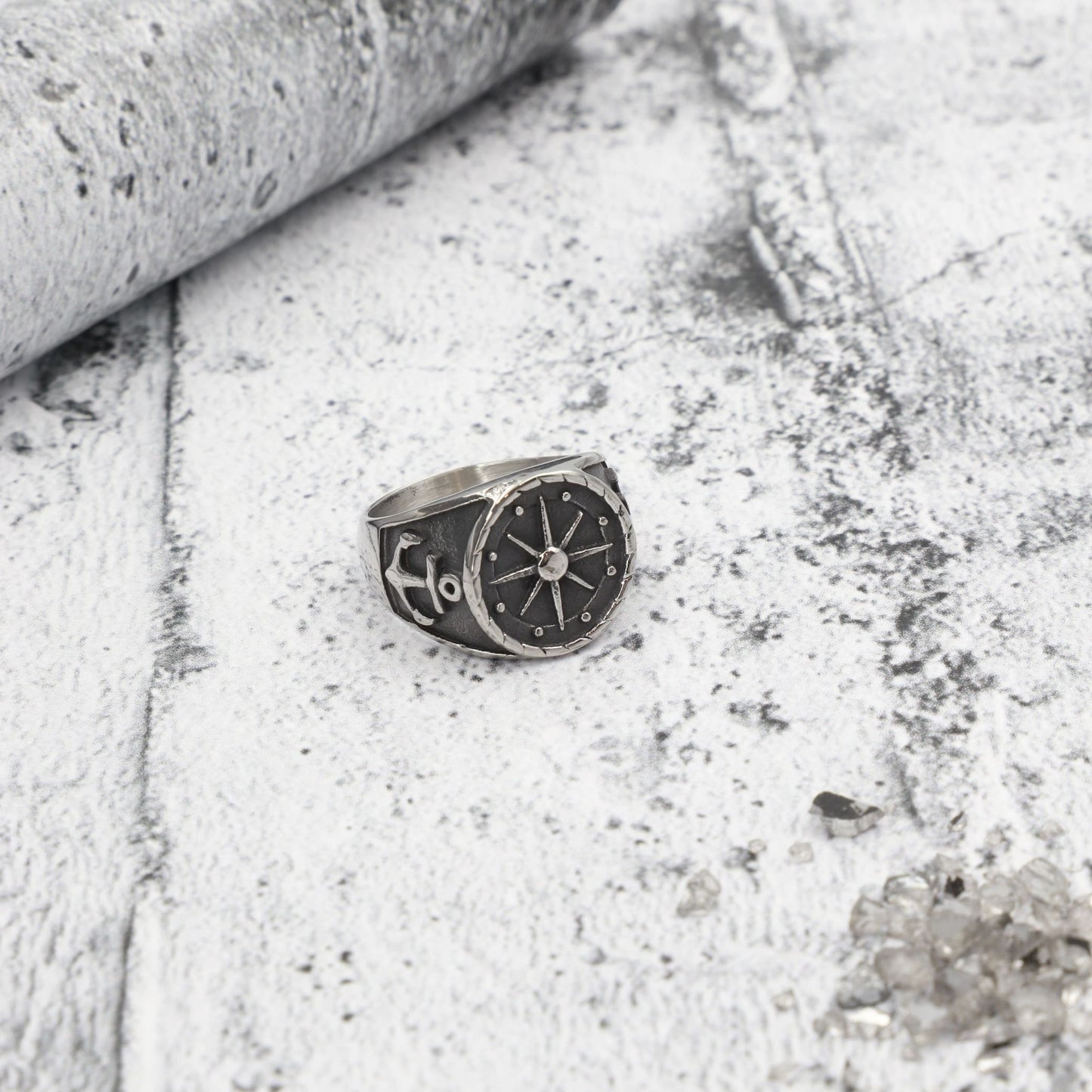 Ανδρικό δαχτυλίδι με άγκυρα Mar & Mar Navigator από ανοξείδωτο ατσάλι