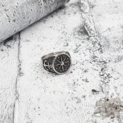 Ανδρικό δαχτυλίδι με άγκυρα Mar & Mar Navigator από ανοξείδωτο ατσάλι