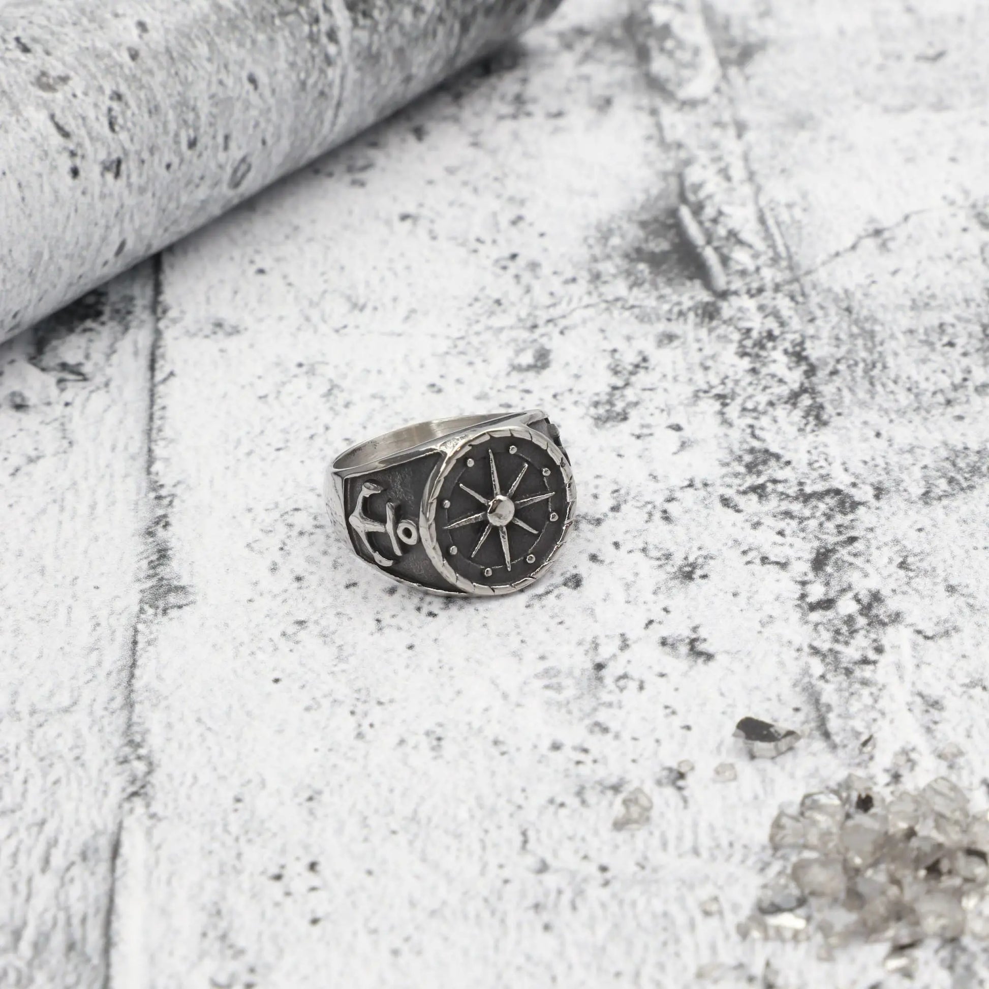 Ανδρικό δαχτυλίδι με άγκυρα Mar & Mar Navigator από ανοξείδωτο ατσάλι