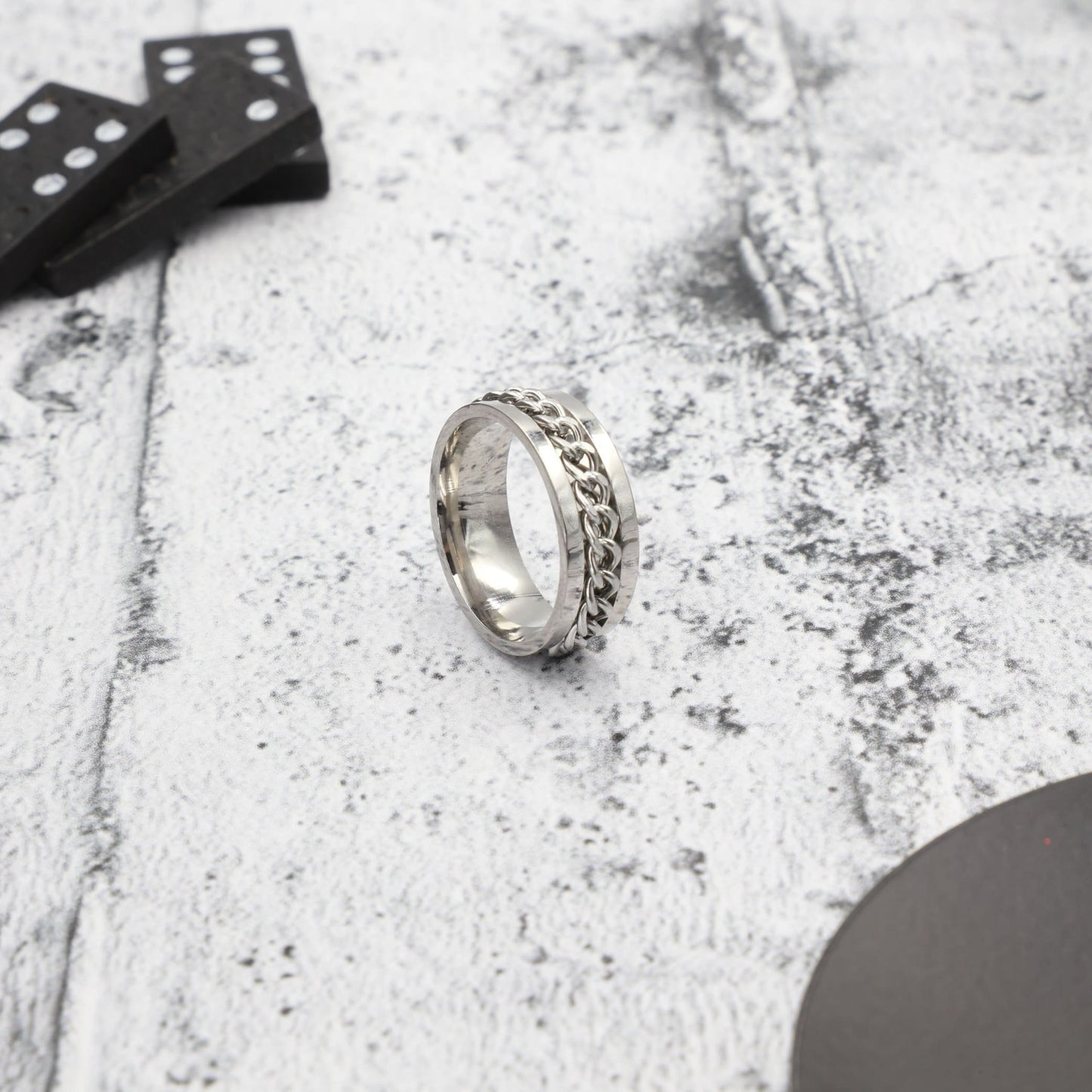 Ανδρικό δαχτυλίδι με αλυσίδα Mar & Mar Chained από ανοξείδωτο ατσάλι