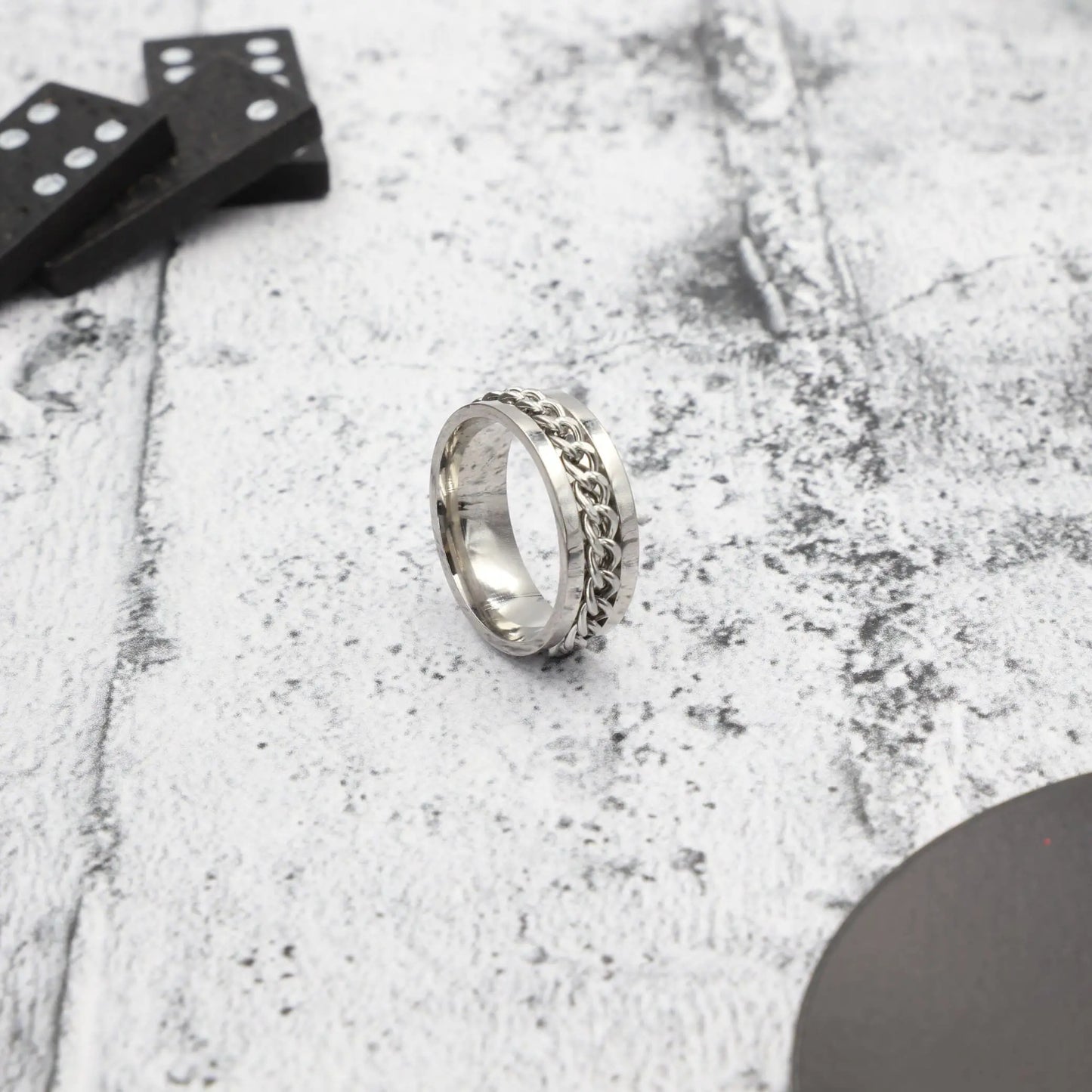 Ανδρικό δαχτυλίδι με αλυσίδα Mar & Mar Chained από ανοξείδωτο ατσάλι