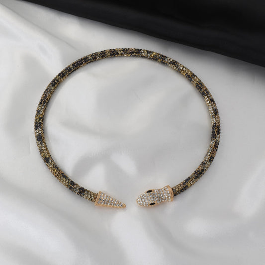 Κολιέ choker φίδι με πέτρες ζιργκόν Snake Sparkle