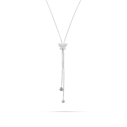Κολιέ tennis tie με πέτρες ζιργκόν Mar and Mar Ellesie Butterfly (Silver)