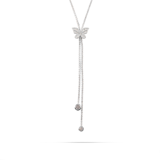 Κολιέ tennis tie με πέτρες ζιργκόν Mar and Mar Ellesie Butterfly (Silver)