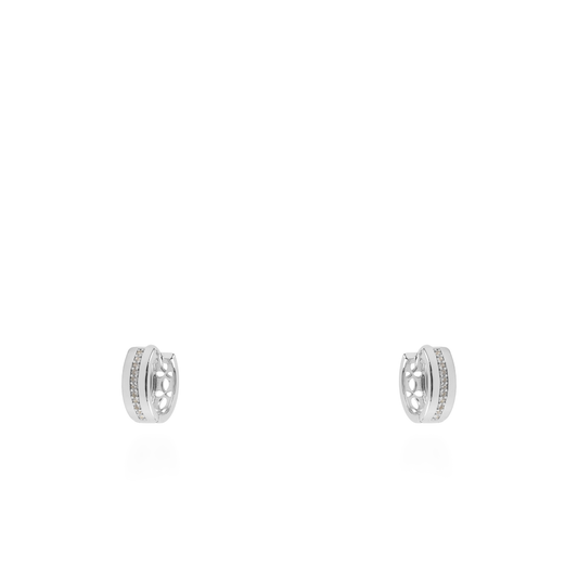 Σκουλαρίκια κρίκοι με ζιργκόν Mar and Mar Eirin Silver