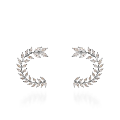 Σκουλαρίκια καρφωτά με ζιργκόν Mar and Mar Kailoa Silver
