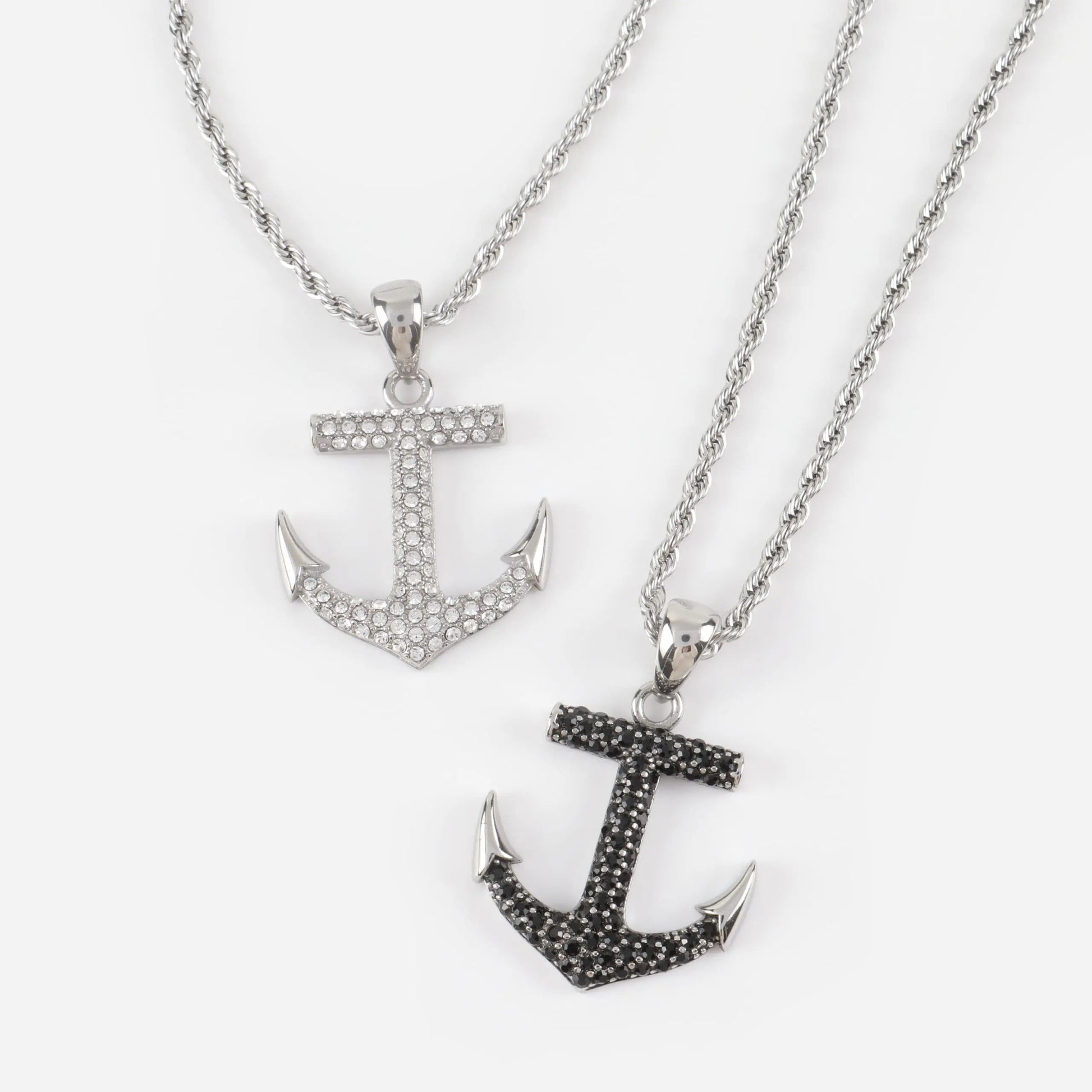 Ανδρικό κολιέ άγκυρα με πέτρες ζιργκόν Mar & Mar Anchor Sparkle από ανοξείδωτο ατσάλι