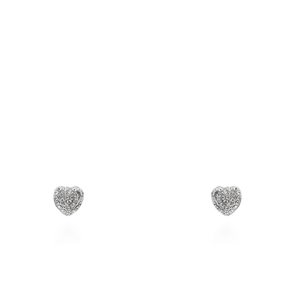 Σκουλαρίκια καρφωτά με πέτρες ζιργκόν Mar and Mar Lola Heart II Silver