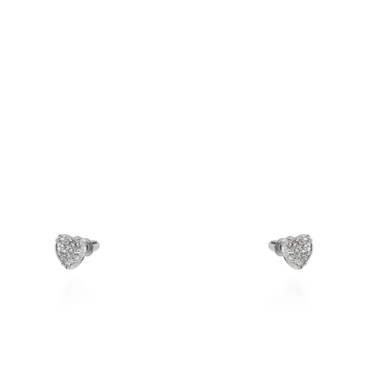 Σκουλαρίκια καρφωτά με πέτρες ζιργκόν Mar and Mar Lola Heart II Silver